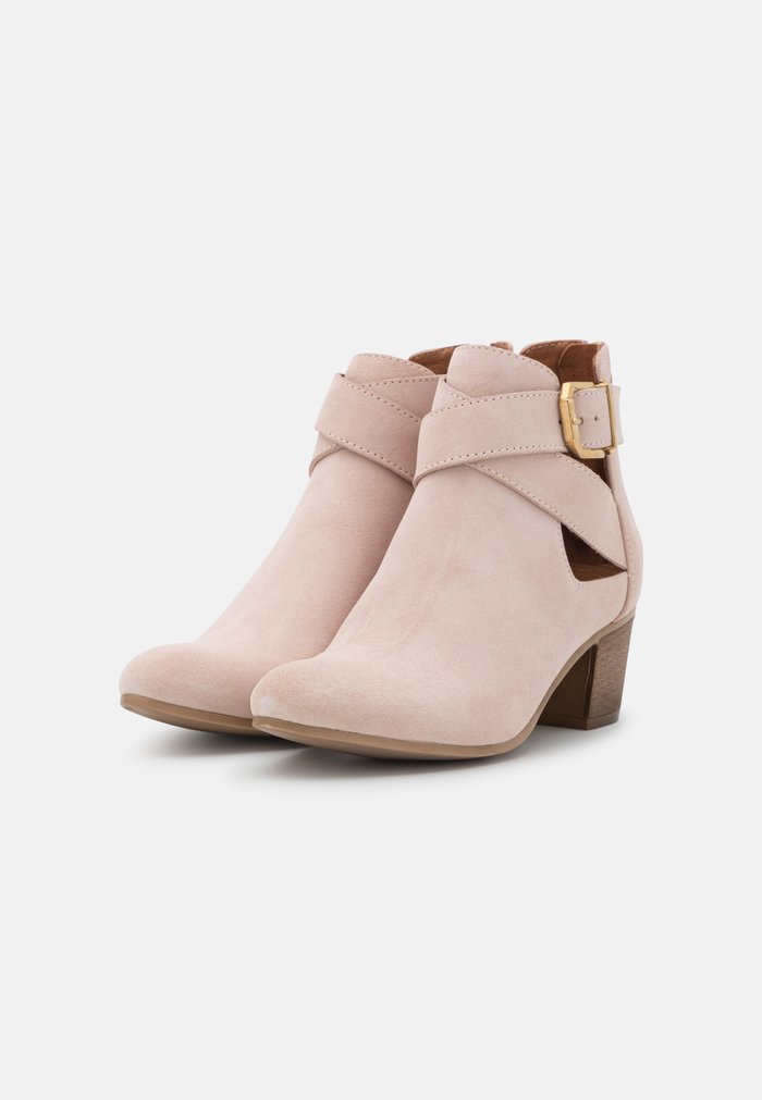 Bottines Anna Field LEATHER Block heel Zip UP Beige Femme | TJW-1958437